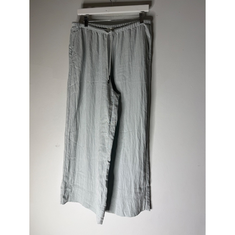 Calypso St. Barth Women Light Blue Grey Wide Leg Lyocell Blend Pants Size M